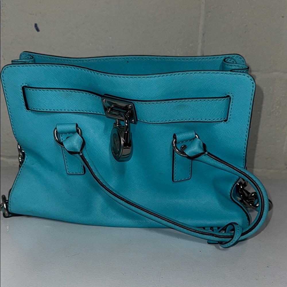 Michael Kors Blue Crossbody Bag with Structured Design
